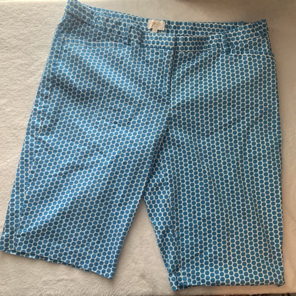 Laundry by Shelli Segal Women’s Blue White Pattern Capris Pants Size 10 Soft